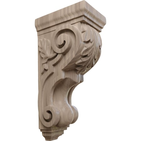 Ekena Millwork 5"W x 7"D x 14"H Large Traditional Acanthus Corbel, Walnut CORW05X07X14TAWA